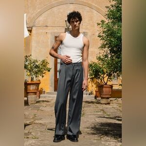 33mm Andersen Tank White Textured Tank Top 📐XS Minimalist Waffle Knit